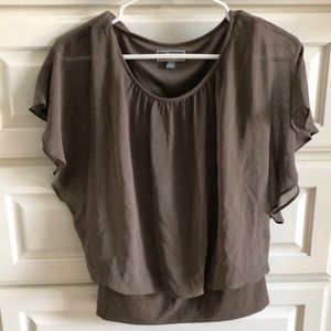 JM Collection Petite midnight green blouse